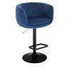 Barová židle MONTANA VELUR na černém talíři - modrá