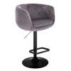 Barová židle MONTANA VELUR na černém talíři - šedá