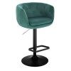 Barová židle MONTANA VELUR na černém talíři - zelená
