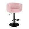 Barová židle MONTANA VELUR na černém talíři - světle růžová