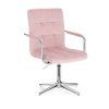 Židle VERONA VELUR na stříbrném kříži - světle růžová