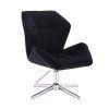 Židle  MILANO MAX VELUR na stříbrném kříži - černá