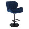 Barová židle MILANO VELUR na černé kulaté podstavě - modrá