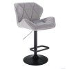 Barová židle MILANO VELUR na černé kulaté podstavě - světle šedá