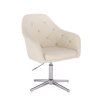 Křeslo ROMA na stříbrném kříži - krémové