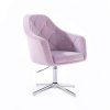 Křeslo ROMA VELUR na stříbrném kříži - levandule