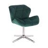 Židle MILANO VELUR na stříbrném kříži - zelená