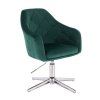 Křeslo ANDORA VELUR na stříbrném kříži - zelené