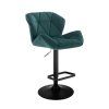 Barová židle MILANO VELUR na černém talíři - zelená