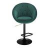 Barová židle VERA VELUR na černém talíři - zelená