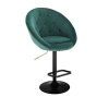 Barová židle VERA VELUR na černém talíři - zelená