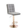Barová židle TOLEDO VELUR na zlatém talíři - světle šedá
