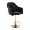Barová židle ANDORA na zlatém talíři - černá
