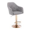 Barová židle ANDORA na zlatém talíři - šedá