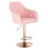 Barová židle ANDORA na zlatém talíři - světle růžová