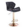 Barová židle MILANO na zlatém talíři - černá