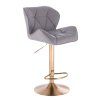 Barová židle MILANO na zlatém talíři - šedá