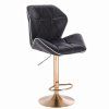 Barová židle MILANO MAX na zlatém talíři - černá
