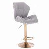 Barová židle MILANO MAX na zlatém talíři - šedá