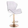 Barová židle MILANO MAX na zlatém talíři - bílá