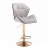 Barová židle MILANO MAX VELUR na zlatém talíři - šedá