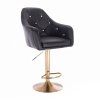 Barová židle ROMA na zlatém talíři - černá