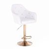 Barová židle ROMA na zlatém talíři - bílá