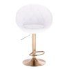 Barová židle VERA na zlatém talíři - bílá
