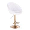Barová židle VERA na zlatém talíři - bílá