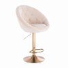Barová židle VERA VELUR na zlatém talíři