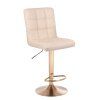Barová židle TOLEDO na zlatém talíři - krémová