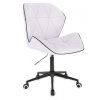 Židle MILANO MAX na černé podstavě s kolečky - bílá