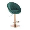 Barová židle VERA VELUR na zlatém talíři