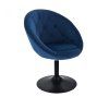 Křeslo VERA VELUR na černém talíři - modré