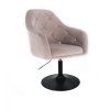Křeslo ROMA VELUR na černém talíři - světle šedé
