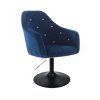 Křeslo ROMA VELUR na černém talíři - modré