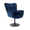 Křeslo AURORA VELUR na černém talíři - modré
