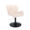 Židle MILANO VELUR na černém talíři - krémová