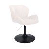 Židle MILANO VELUR na černém talíři - bílá