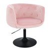 Židle MONTANA VELUR na černém talíři - světle růžová