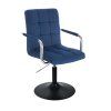 Židle VERONA VELUR na černém talíři - modrá