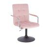 Židle VERONA VELUR na černém talíři - světle růžová