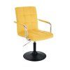 Židle VERONA VELUR na černém talíři - žlutá