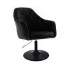 Křeslo ANDORA VELUR na černém talíři - černé