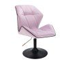 Židle MILANO MAX VELUR na černém talíři - levandule