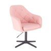 Křeslo ROMA na černém kříži - světle růžové