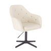 Křeslo ROMA na černém kříži - krémové