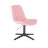 Židle PARIS na černém kříži - světle růžová