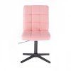 Židle TOLEDO na černém kříži - světle růžová