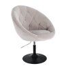 Křeslo VERA VELUR na černém talíři - světle šedé